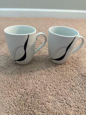 Tabletops Gallery Carnival | 365 Ceramic Black and White | Set of 2 Coffee Mugs
